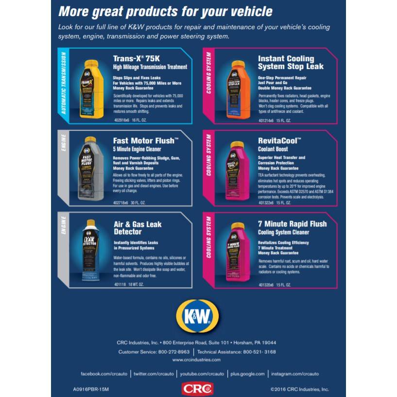 K&W FIBERLOCK® HEAD GASKET & BLOCK REPAIR, 32 FL OZ